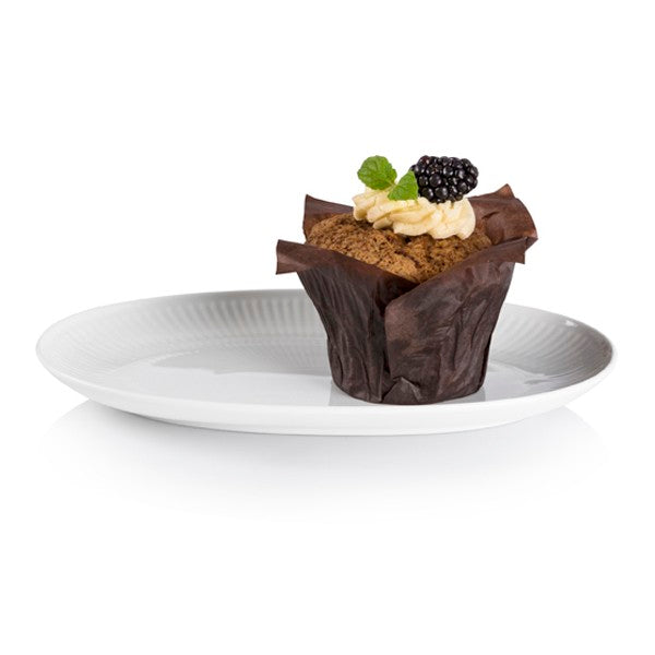 Royal Copenhagen Hvid Riflet asiet - 23 cm. - Bahne